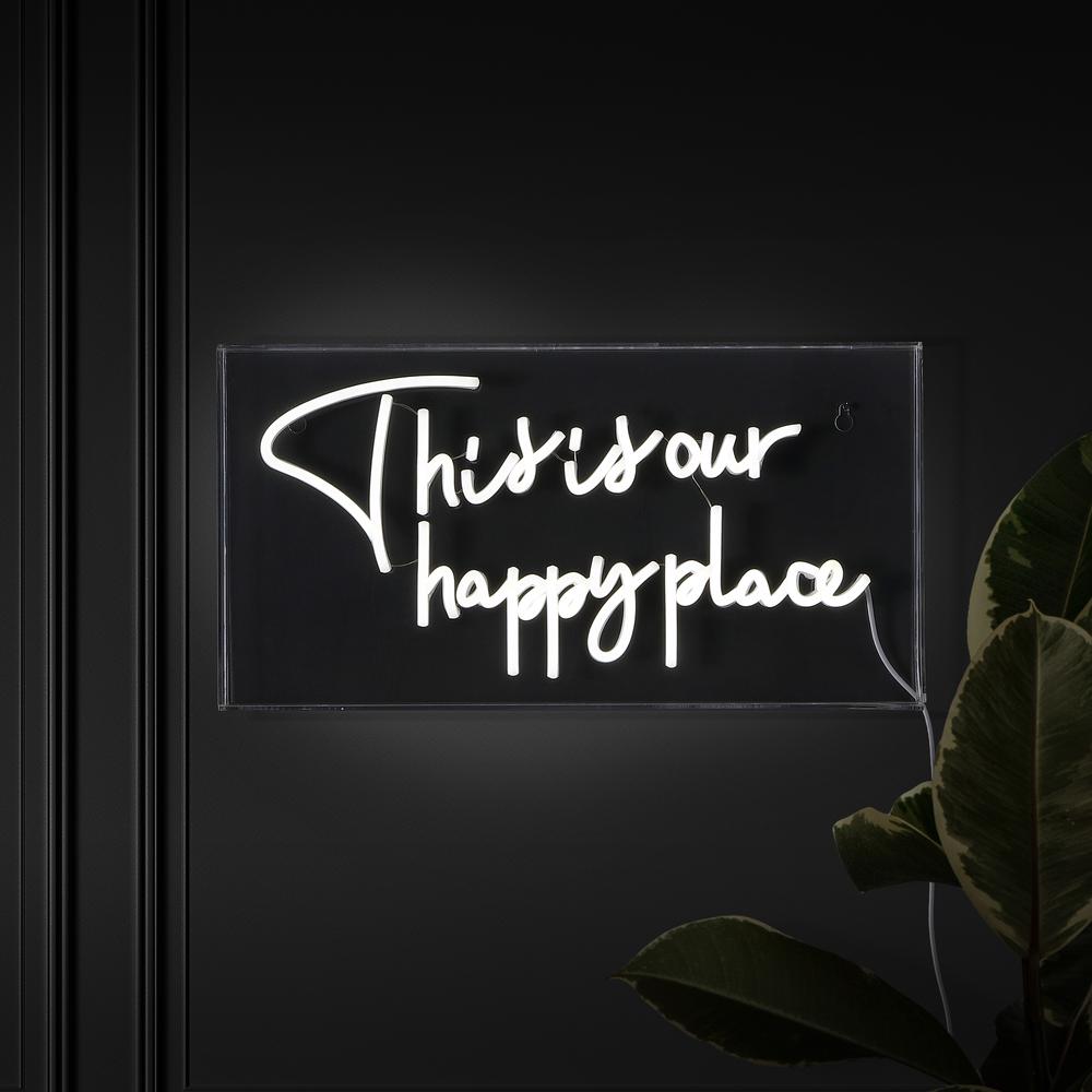This Is Your Happy Place Glam Acrylic Box USB Operated LED Neon Light. Picture 7
