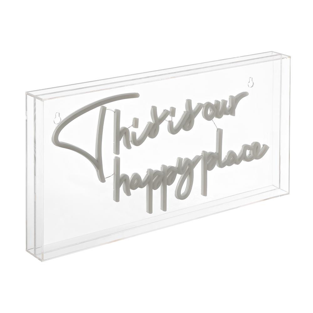 This Is Your Happy Place Glam Acrylic Box USB Operated LED Neon Light. Picture 1