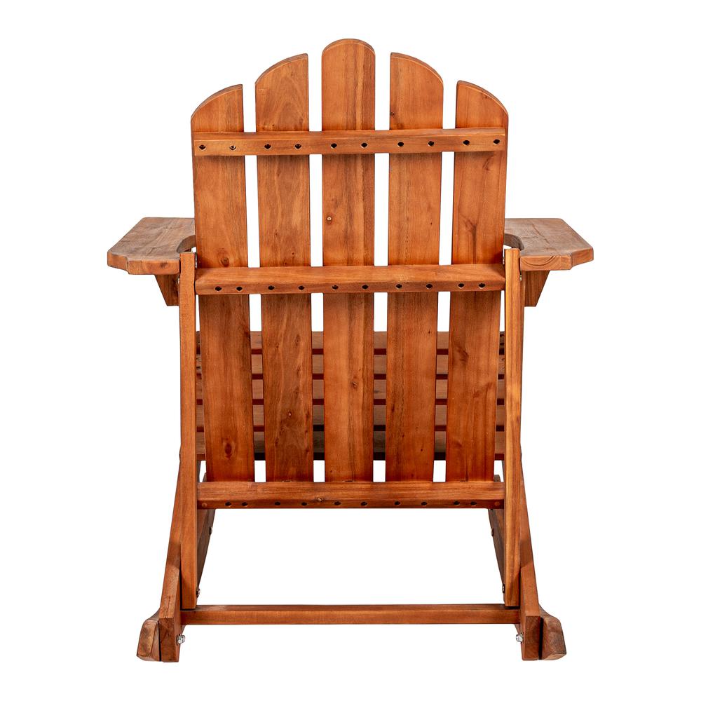 Kiawah Outdoor Patio Classic Acacia Wood Adirondack Rocking Chair. Picture 5