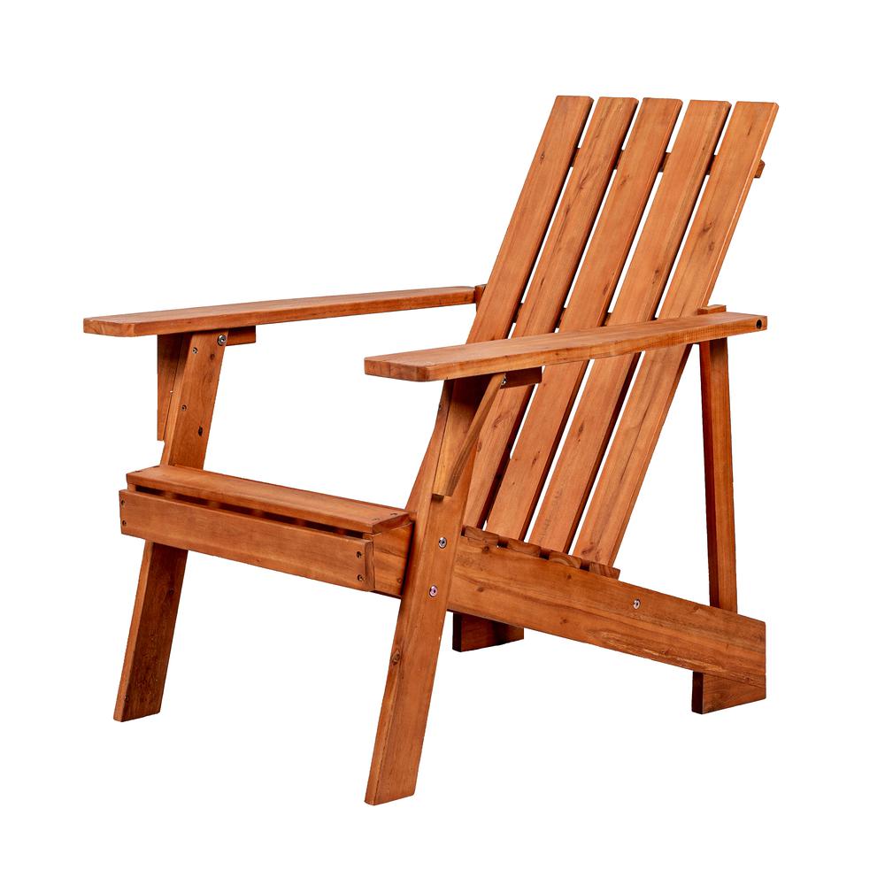 Irving Outdoor Patio Modern Acacia Wood Adirondack Chair. Picture 1