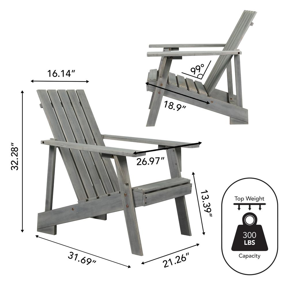 Irving Outdoor Patio Modern Acacia Wood Adirondack Chair. Picture 9