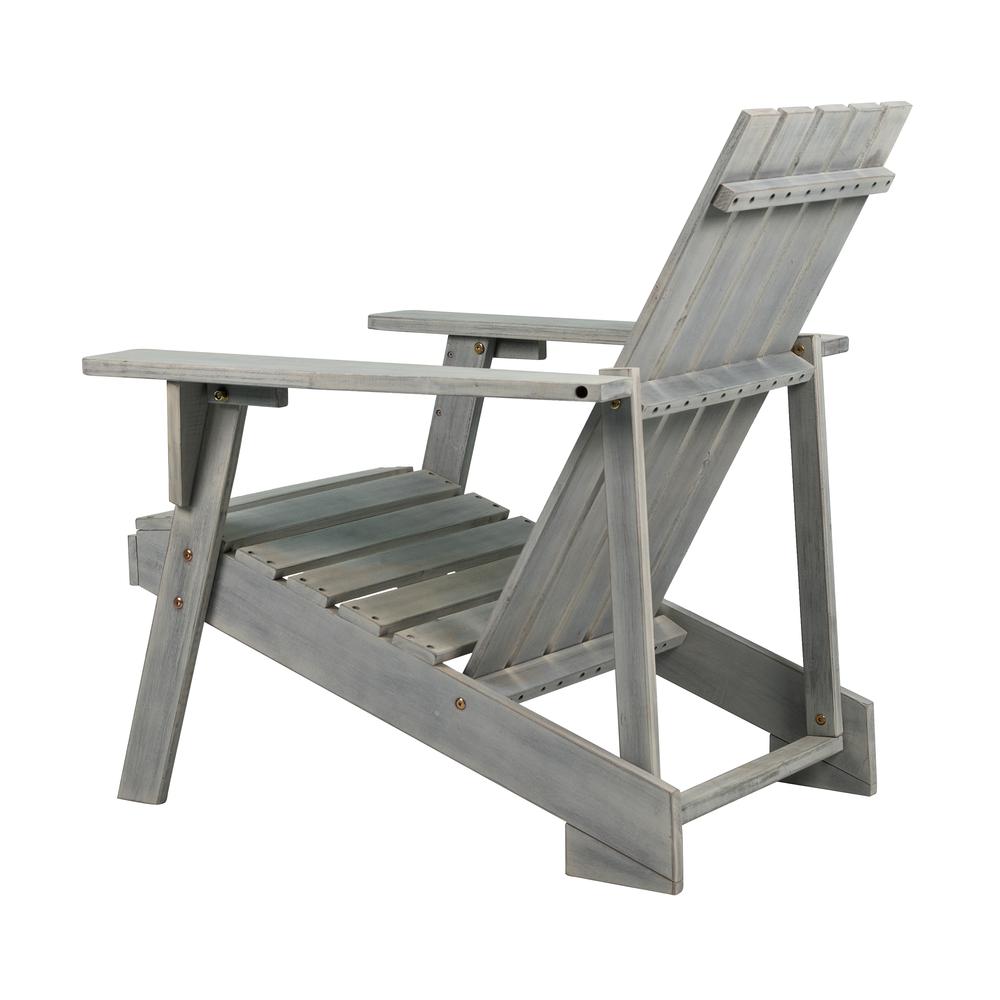 Irving Outdoor Patio Modern Acacia Wood Adirondack Chair. Picture 4