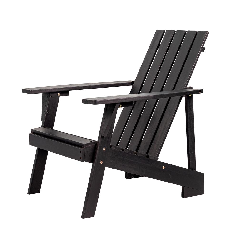 Irving Outdoor Patio Modern Acacia Wood Adirondack Chair. Picture 1