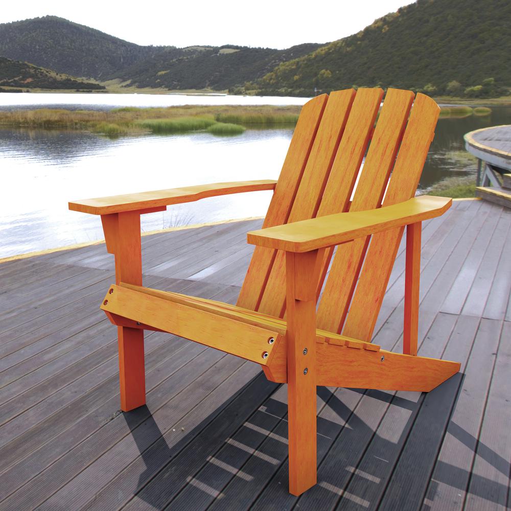 Westport Outdoor Patio Traditional Acacia Wood Adirondack Chair. Picture 6