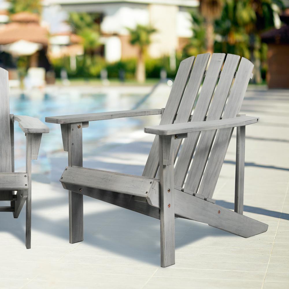 Westport Outdoor Patio Traditional Acacia Wood Adirondack Chair. Picture 8