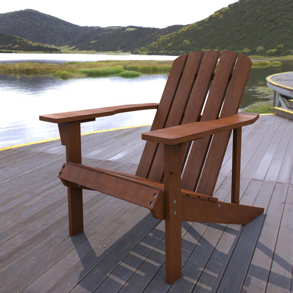 Westport Outdoor Patio Traditional Acacia Wood Adirondack Chair. Picture 6