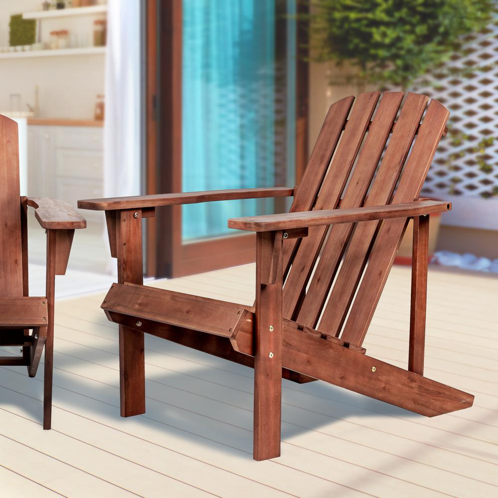 Westport Outdoor Patio Traditional Acacia Wood Adirondack Chair. Picture 8