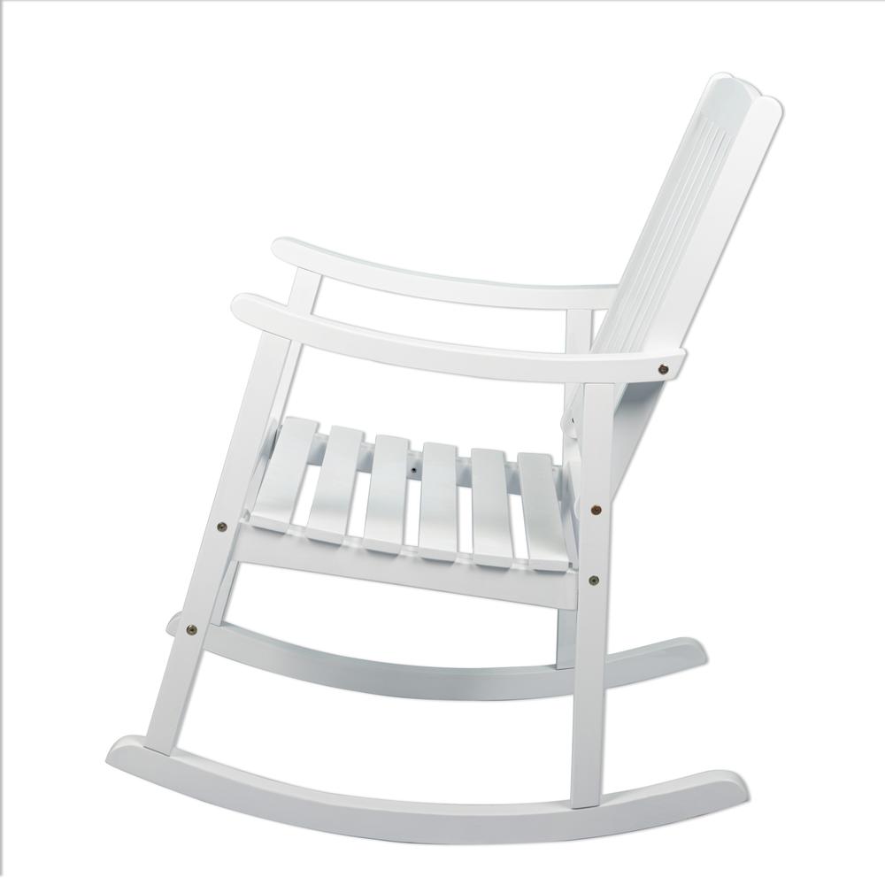 Penny Classic Slat Back Acacia Wood Patio Outdoor Rocking Chair. Picture 3