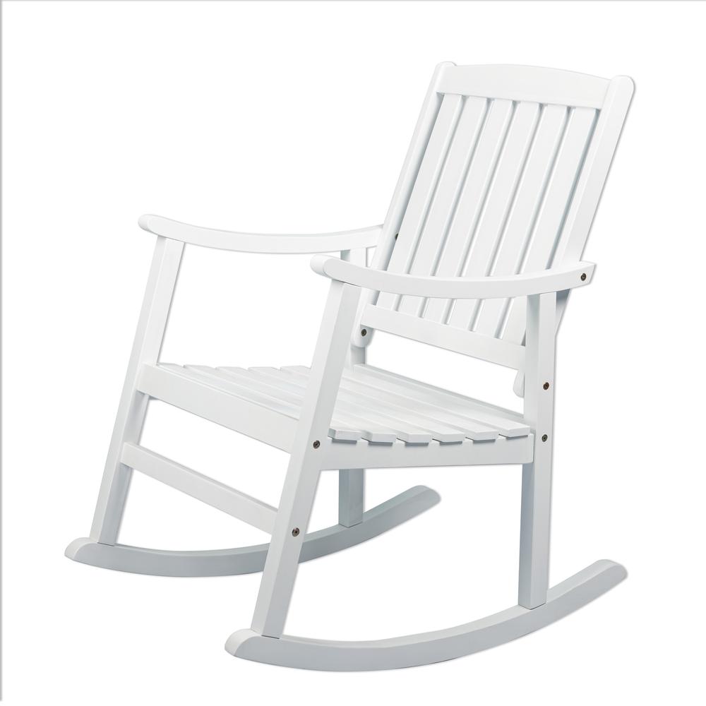 Penny Classic Slat Back Acacia Wood Patio Outdoor Rocking Chair. Picture 1