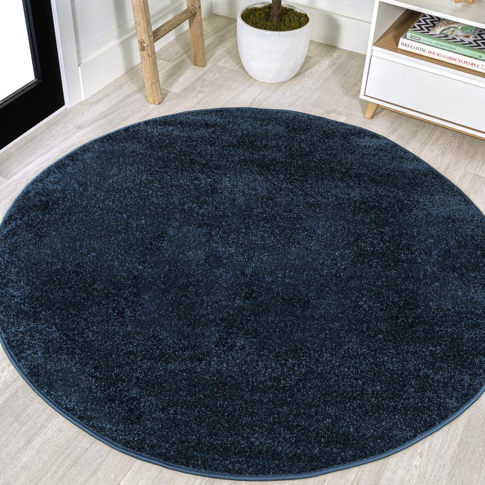 Haze Solid Low Pile Area Rug Navy. Picture 3