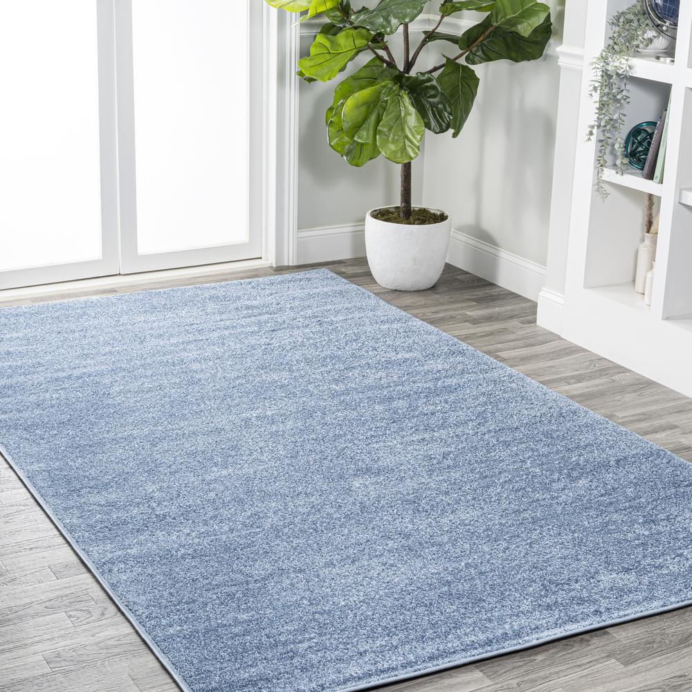 Haze Solid Low Pile Area Rug Classic Blue. Picture 6