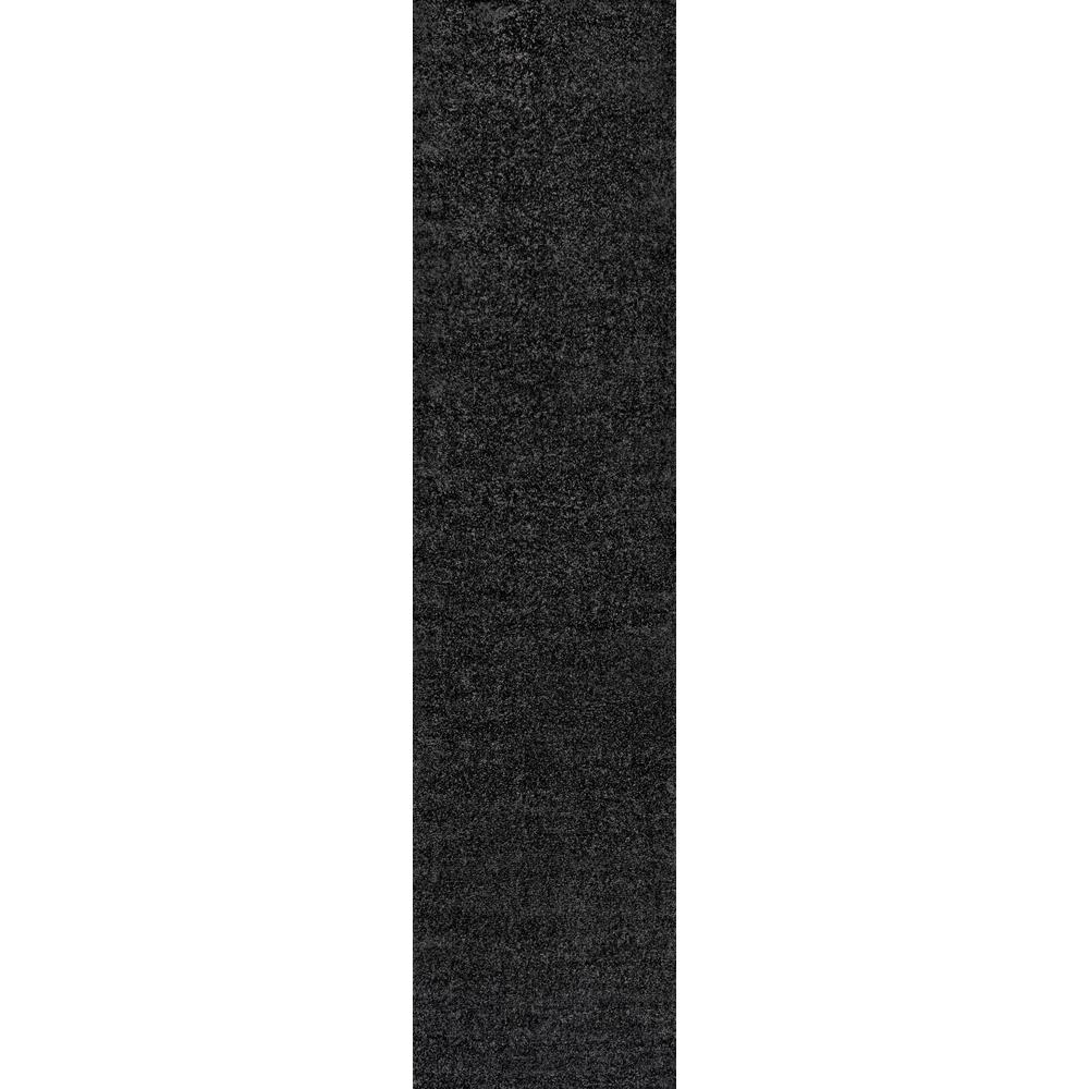 Haze Solid Low Pile Area Rug Black. Picture 1