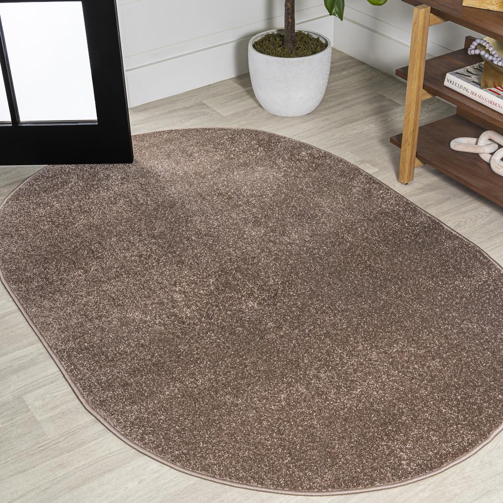 Haze Solid Low Pile Area Rug Brown. Picture 3