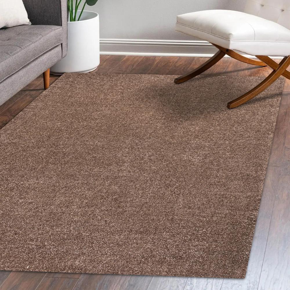 Haze Solid Low Pile Area Rug Brown. Picture 13