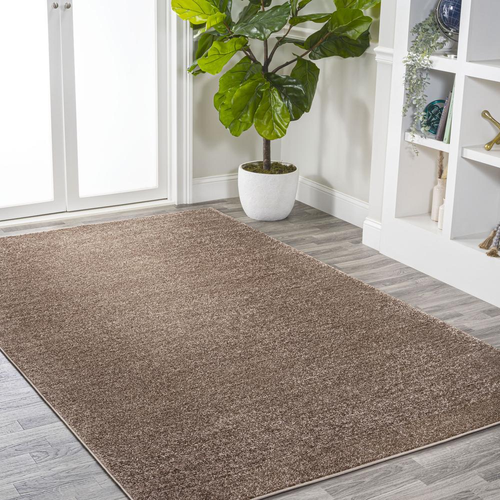 Haze Solid Low Pile Area Rug Brown. Picture 6