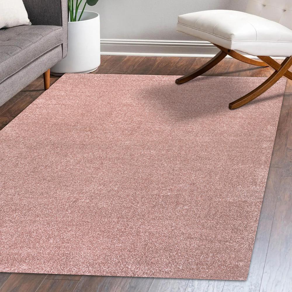 Haze Solid Low Pile Area Rug Pink. Picture 11