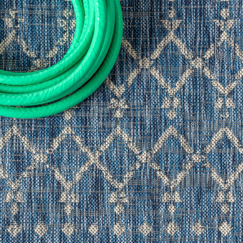 Ourika Moroccan Geometric Tetured Weave Indoor/Outdoor Runner Rug. Picture 3
