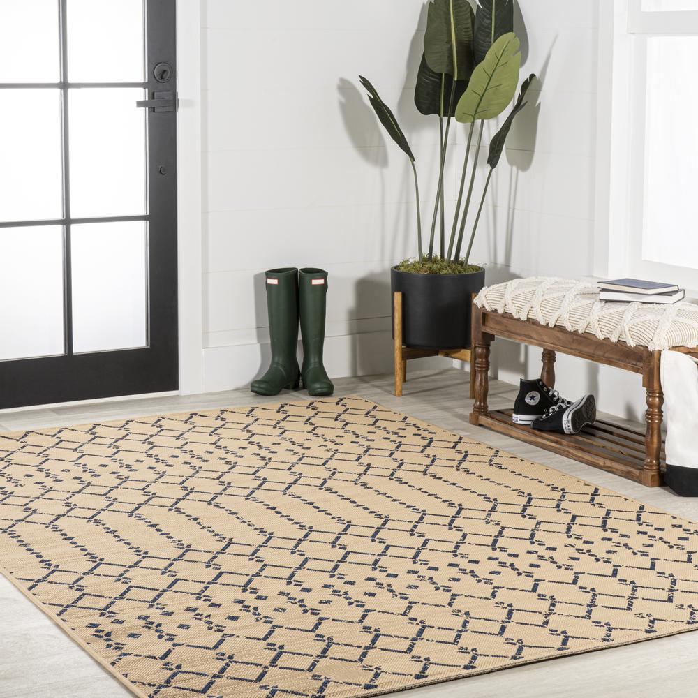 Ourika Moroccan Geometric Textured Weave Indoor/Outdoor Area Rug. Picture 6