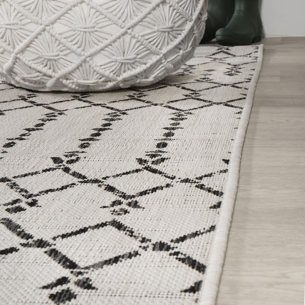 Ourika Moroccan Geometric Textured Weave Indoor/Outdoor Runner Rug. Picture 6
