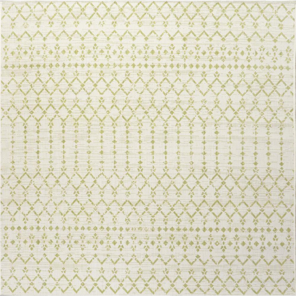 Ourika Moroccan Geometric Textured Weave Indoor/Outdoor Square Rug. Picture 1