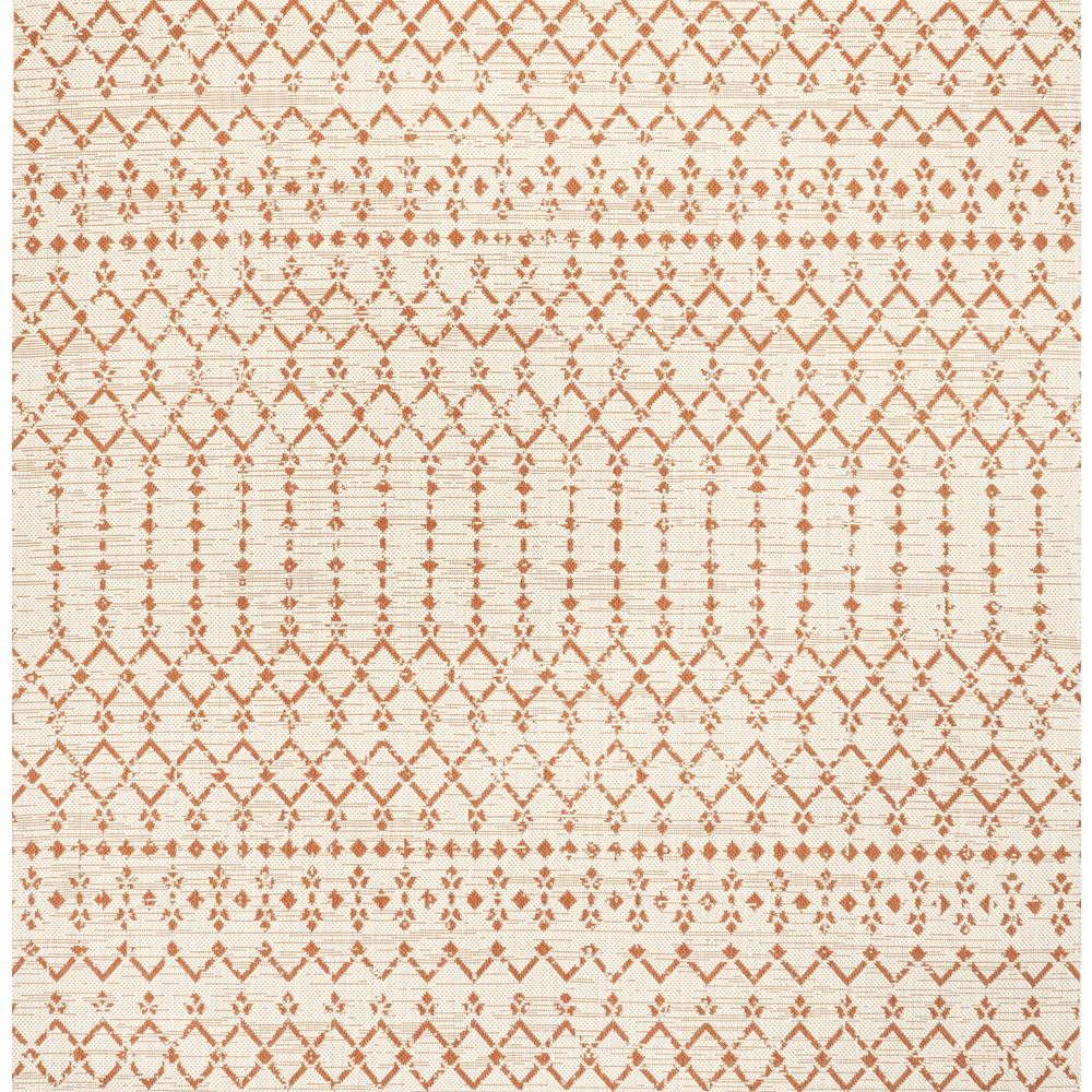 Ourika Moroccan Geometric Textured Weave Indoor/Outdoor Square Rug. Picture 1