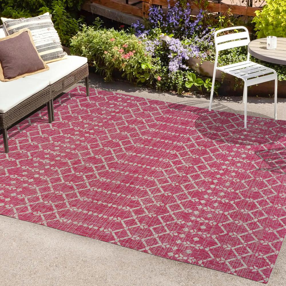 Ourika Moroccan Geometric Textured Weave Indoor/Outdoor Area Rug. Picture 7