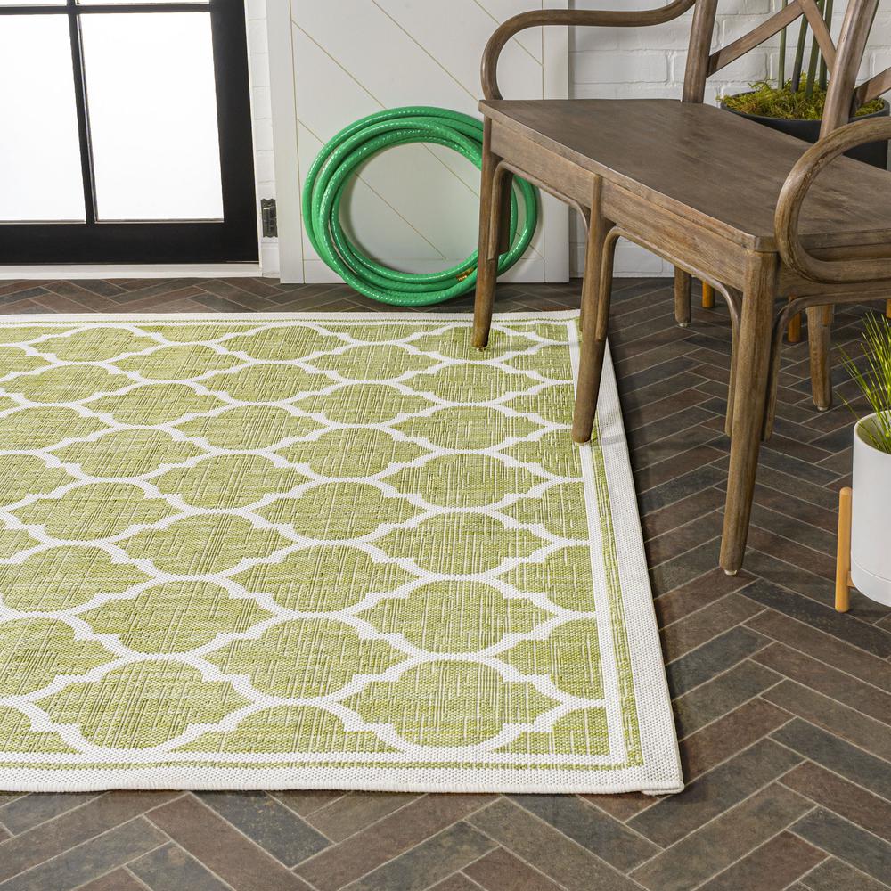 Trebol Moroccan Trellis Textured Weave Indoor/Outdoor Area Rug. Picture 8