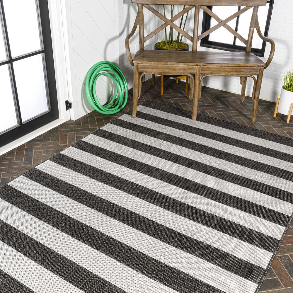 Negril Two Tone Wide Stripe Indoor/Outdoor Area Rug. Picture 9