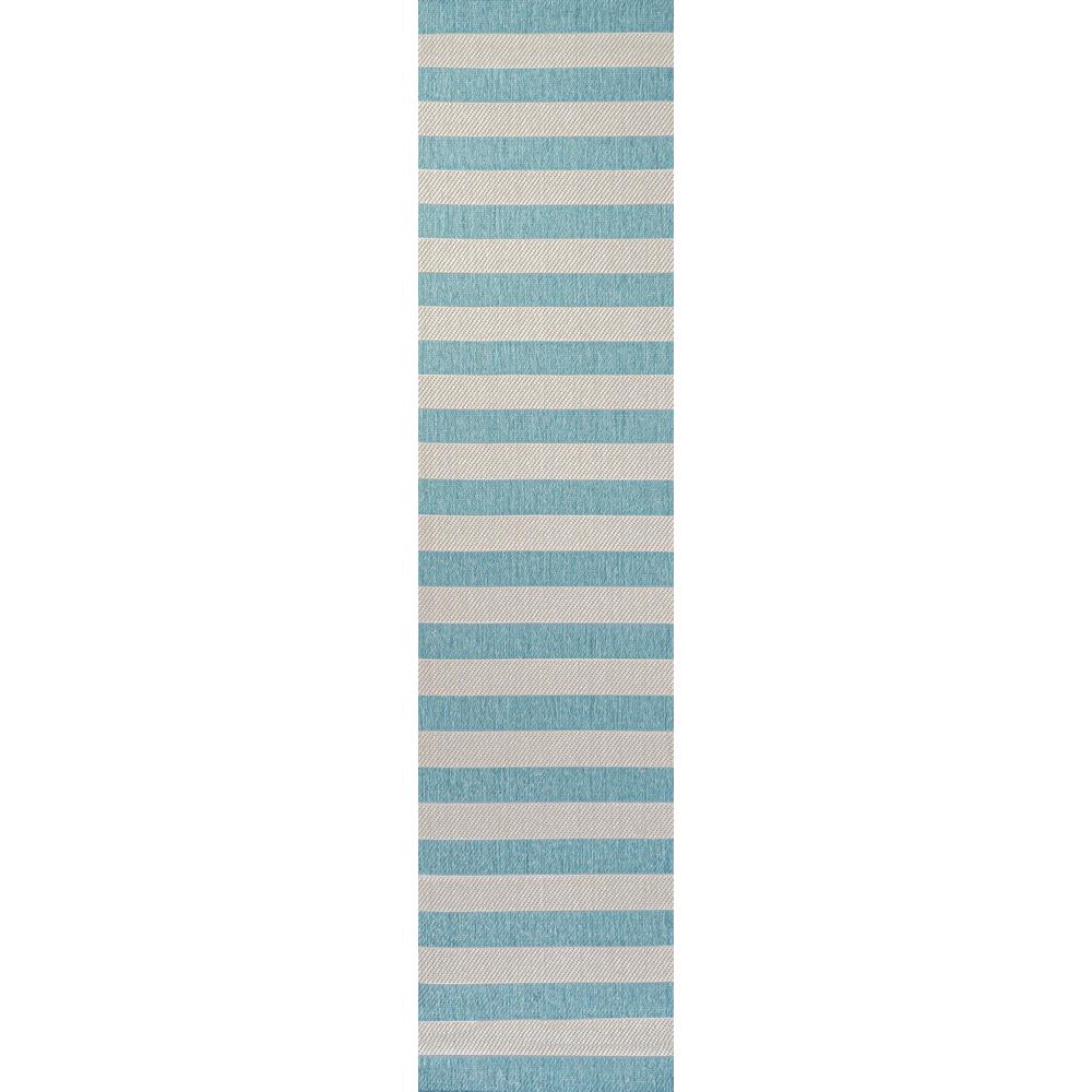 Negril Two Tone Wide Stripe Indoor/Outdoor Area Rug. Picture 1
