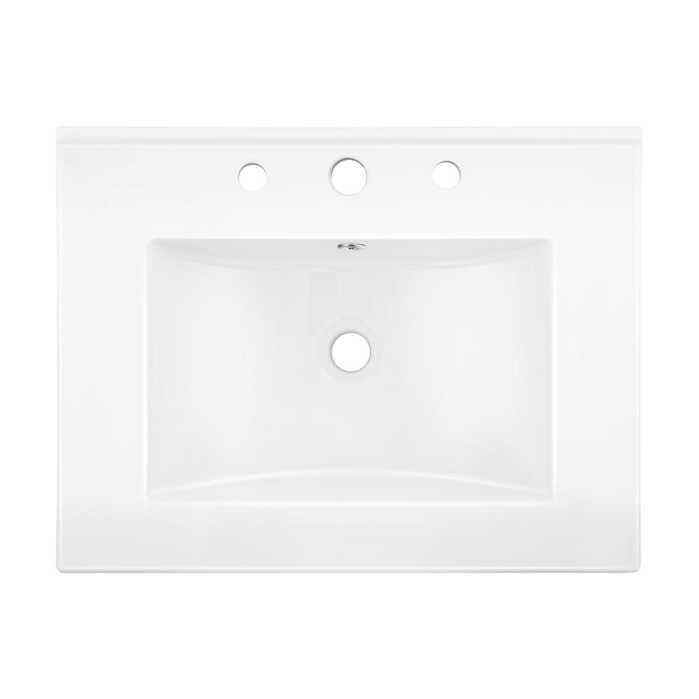 Rectangular Ceramic Single Sink Basin Vanity Top. Picture 8