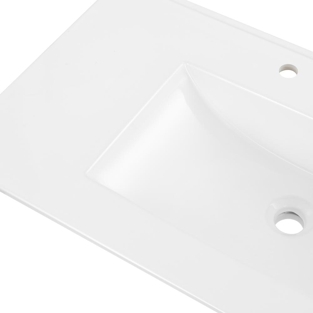 Rectangular Ceramic Single Sink Basin Vanity Top. Picture 2