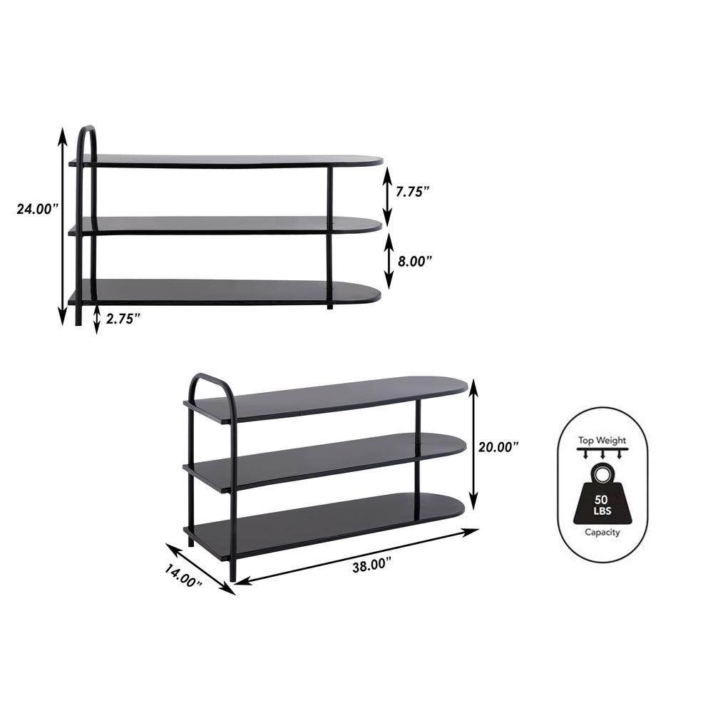 Modern 9-Pair 3-Tier Iron Curved Decker Shoe Rack. Picture 7