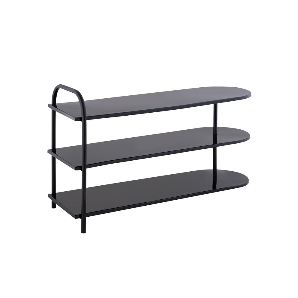 Modern 9-Pair 3-Tier Iron Curved Decker Shoe Rack. Picture 1