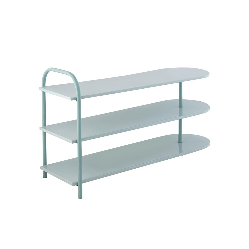 Modern 9-Pair 3-Tier Iron Curved Decker Shoe Rack. Picture 1