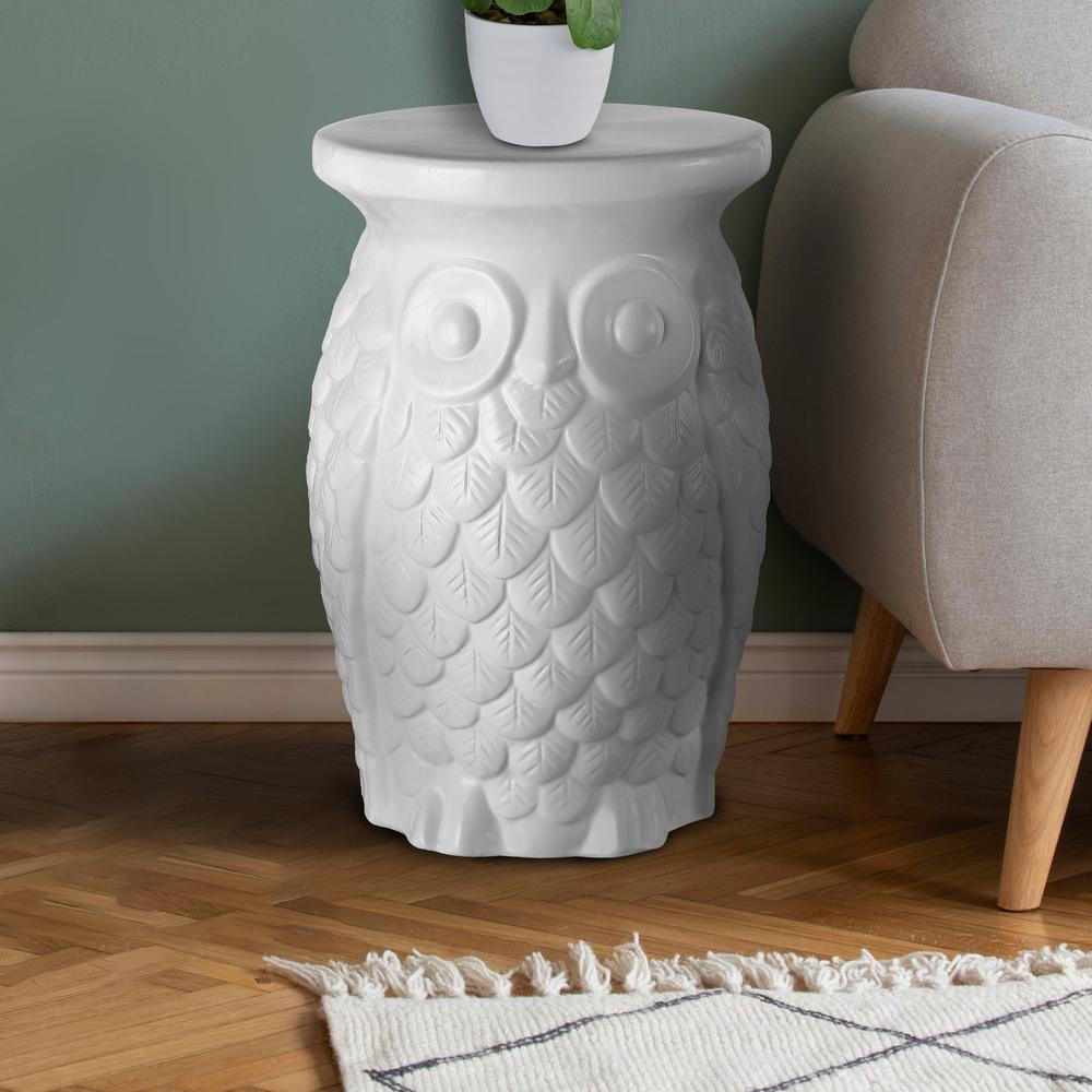 Groovy Owl Ceramic Garden Stool. Picture 2