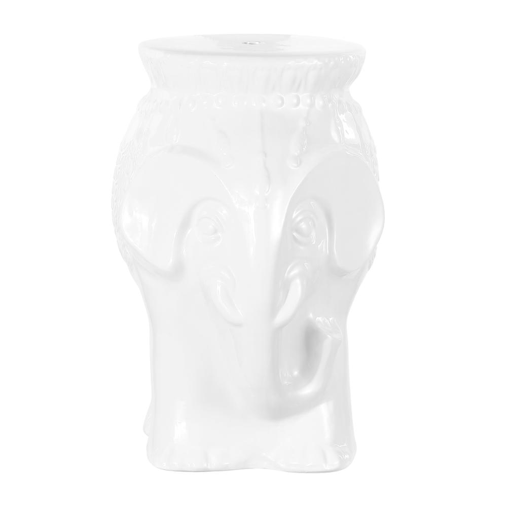 Orla Modern Bohemian Elephant Ceramic Garden Stool. Picture 1