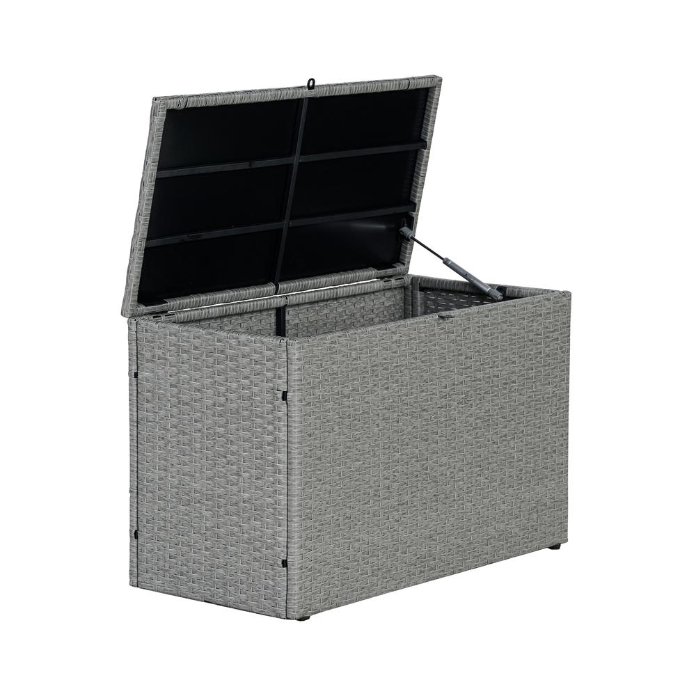 Nino Modern Minimalist Outdoor Faux Wicker Deck And Patio Storage Box. Picture 1