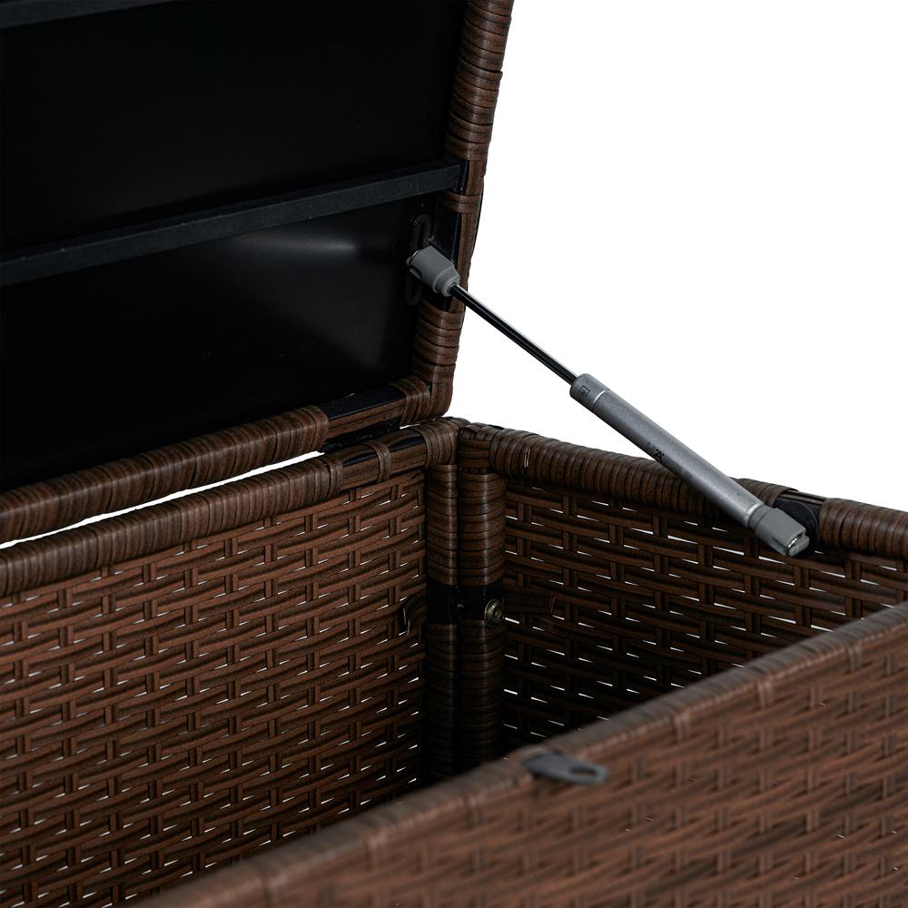 Nino Modern Minimalist Outdoor Faux Wicker Deck And Patio Storage Box. Picture 5