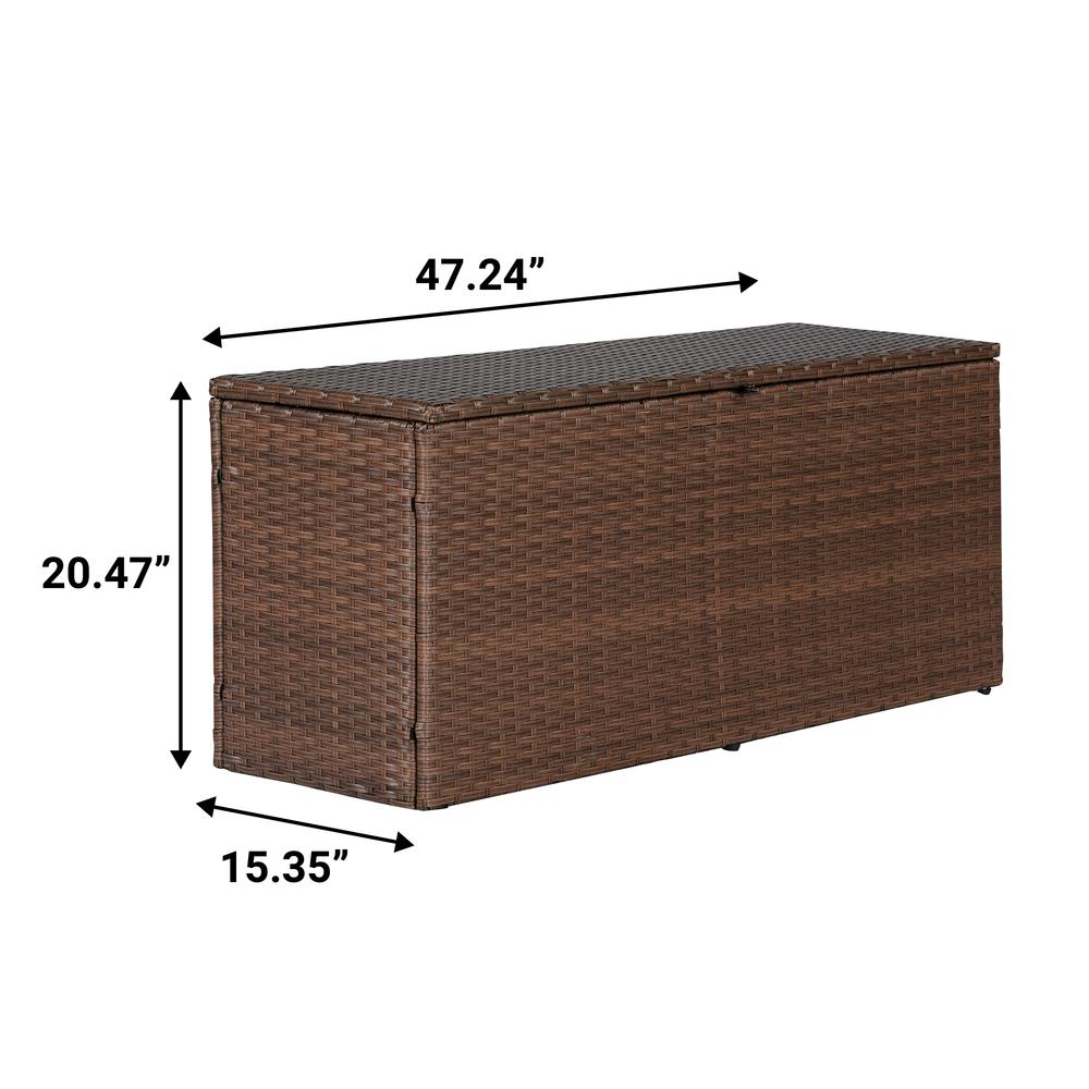 Nino Modern Minimalist Outdoor Faux Wicker Deck And Patio Storage Box. Picture 6