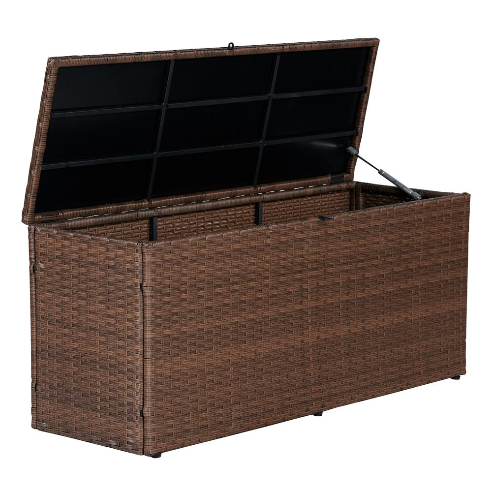 Nino Modern Minimalist Outdoor Faux Wicker Deck And Patio Storage Box. Picture 1