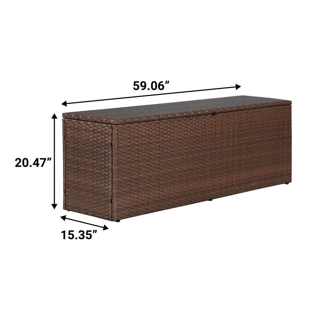 Nino Modern Minimalist Outdoor Faux Wicker Deck And Patio Storage Box. Picture 6