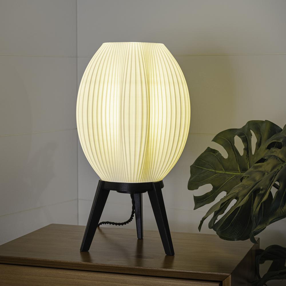 Wavy Modern Contemporary Plant-Based PLA 3D Printed Dimmable LED Table Lamp. Picture 4