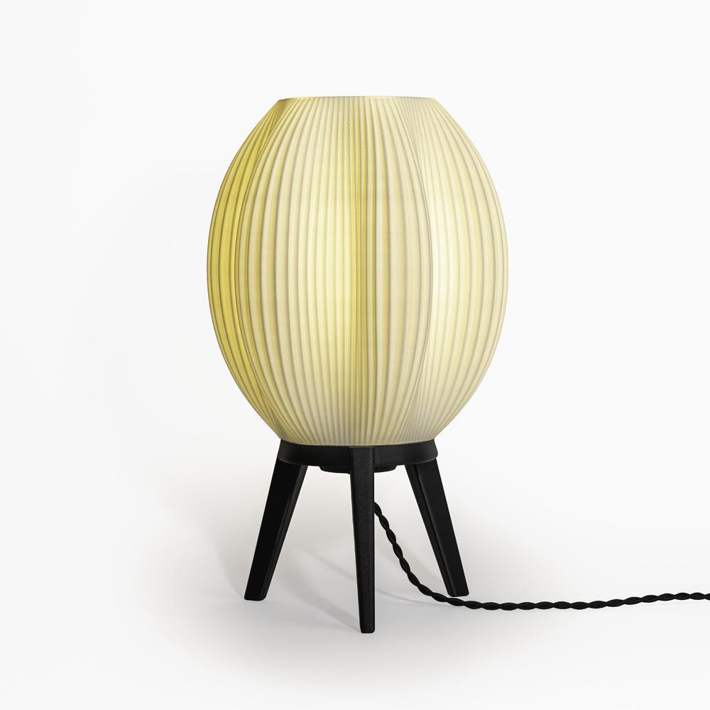 Wavy Modern Contemporary Plant-Based PLA 3D Printed Dimmable LED Table Lamp. Picture 1