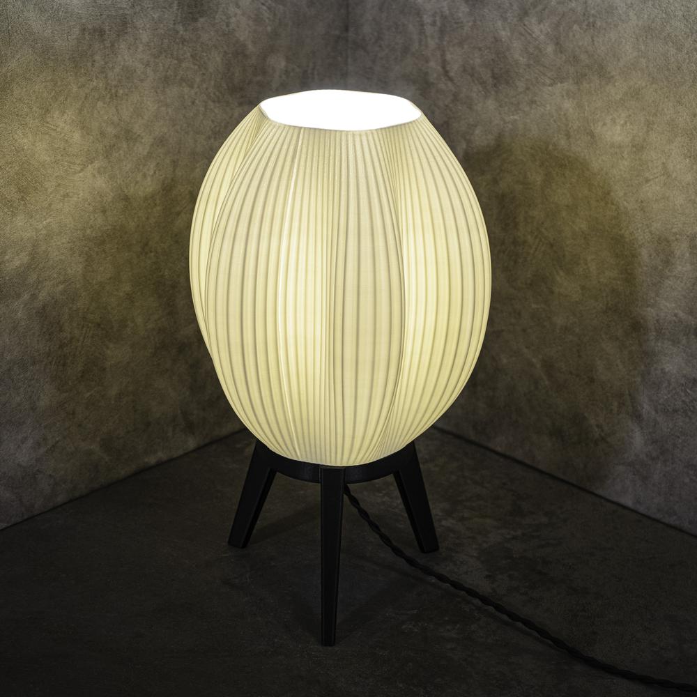 Wavy Modern Contemporary Plant-Based PLA 3D Printed Dimmable LED Table Lamp. Picture 3