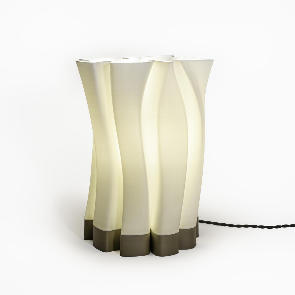 Flame Modern Bohemian Plant-Based PLA 3D Printed Dimmable LED Table Lamp. Picture 1