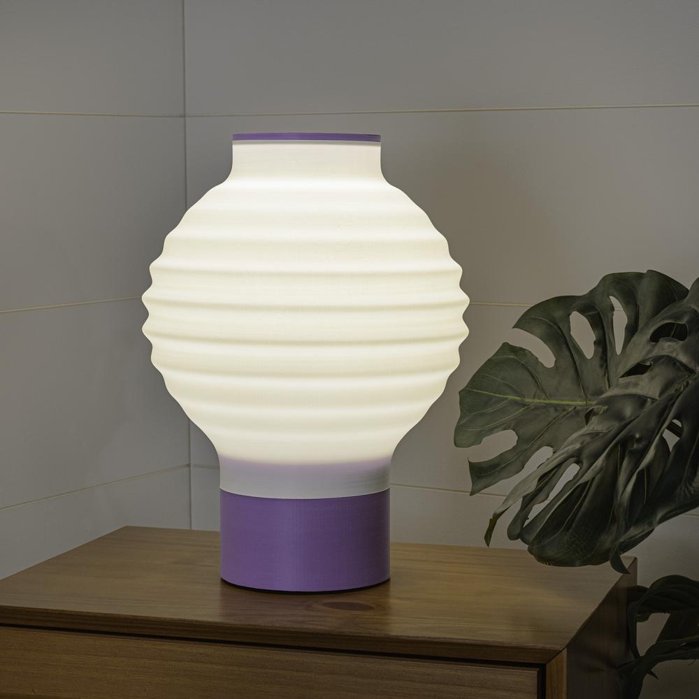Lantern Vintage Traditional Plant-Based PLA 3D Printed Dimmable LED Table Lamp. Picture 4