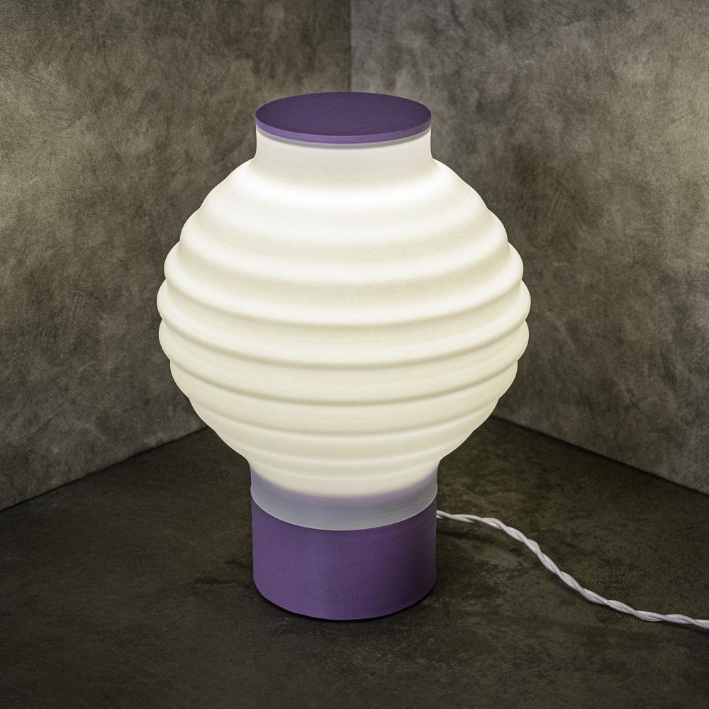 Lantern Vintage Traditional Plant-Based PLA 3D Printed Dimmable LED Table Lamp. Picture 3