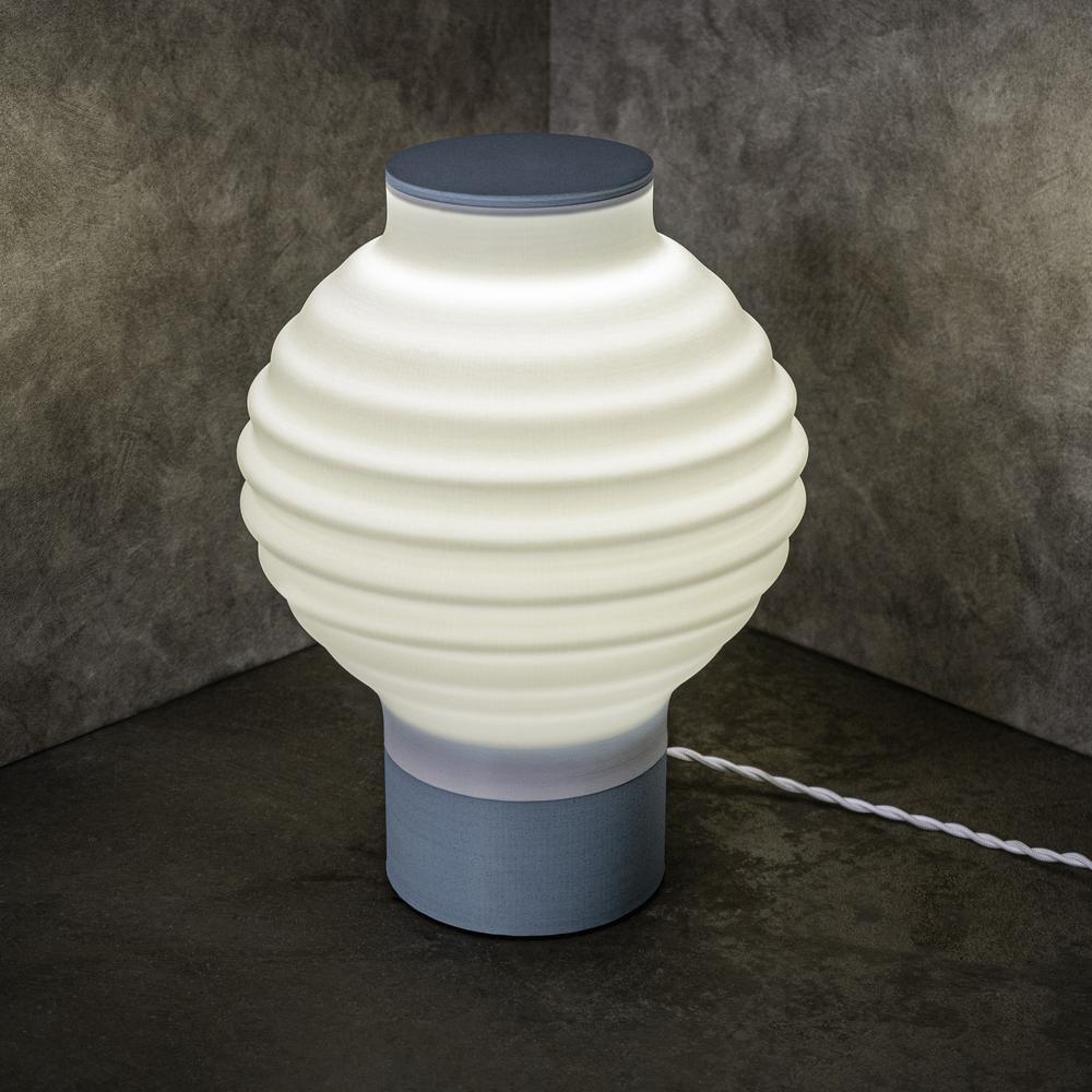 Lantern Vintage Traditional Plant-Based PLA 3D Printed Dimmable LED Table Lamp. Picture 3