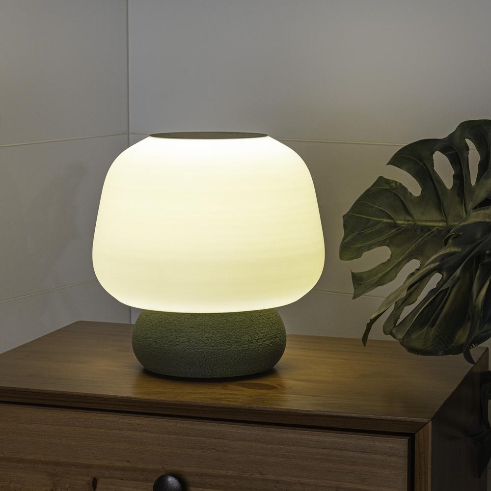 Plant-Based Pla 3D Printed Dimmable Led Table Lamp, White/Green. Picture 4