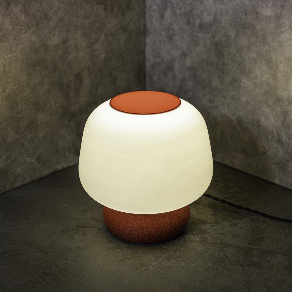 Plant-Based Pla 3D Printed Dimmable Led Table Lamp, White/Red. Picture 3